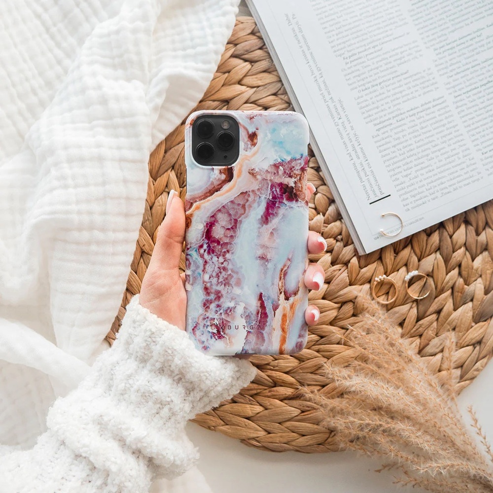 ❤️BURGA❤️Frozen Leaves Cut Marble iPhone 12 Pro Phone Case - Tough